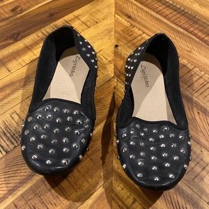 Leather studded loafers